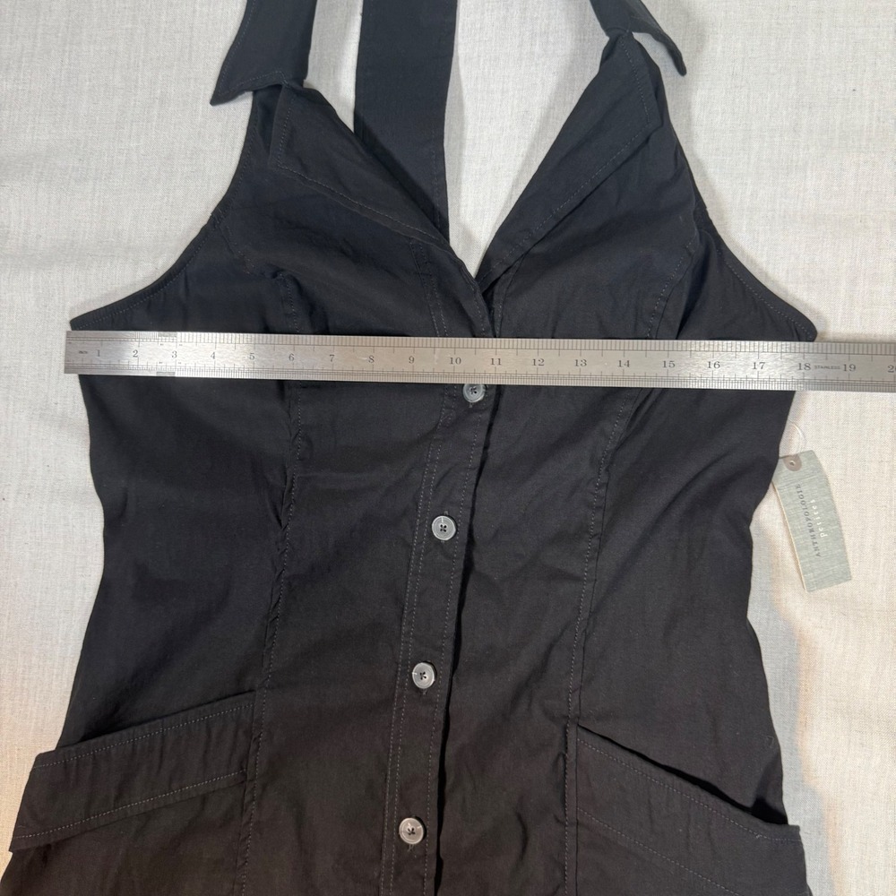 NWT Maeve Anthropologie Lined Linen Blend Halter Mini Dress Side Zip Size LP - Picture 12 of 16